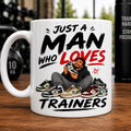Personalised Just A Man Who Loves Trainers Mug, Gift For Him, 11oz Ceramic Coffee Cup Drinkware