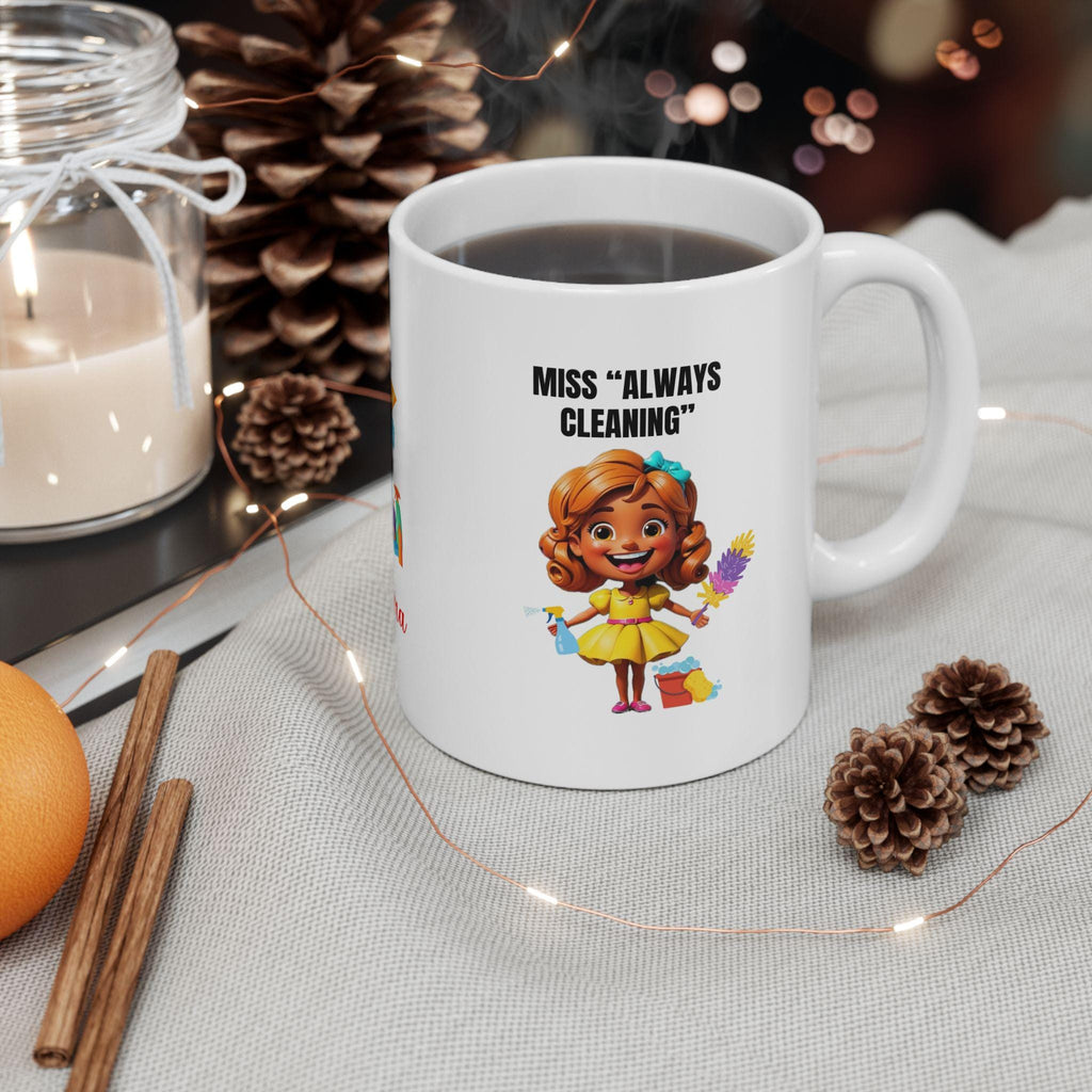 Personalised Miss Cleaning Mug, Fun Gift, 11oz Ceramic Coffee Cup Drinkware