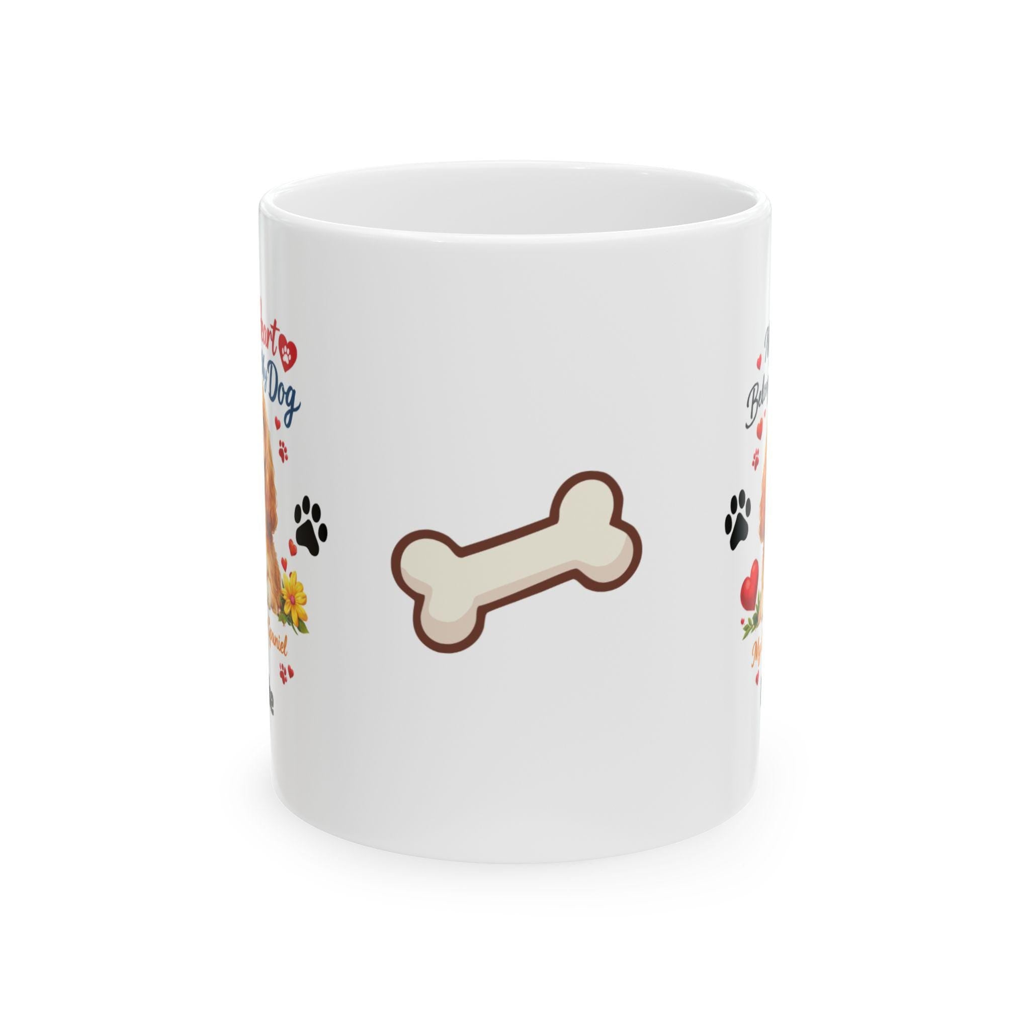 Personalized Cocker Spaniel Mug, My Heart Belongs To My Dog
