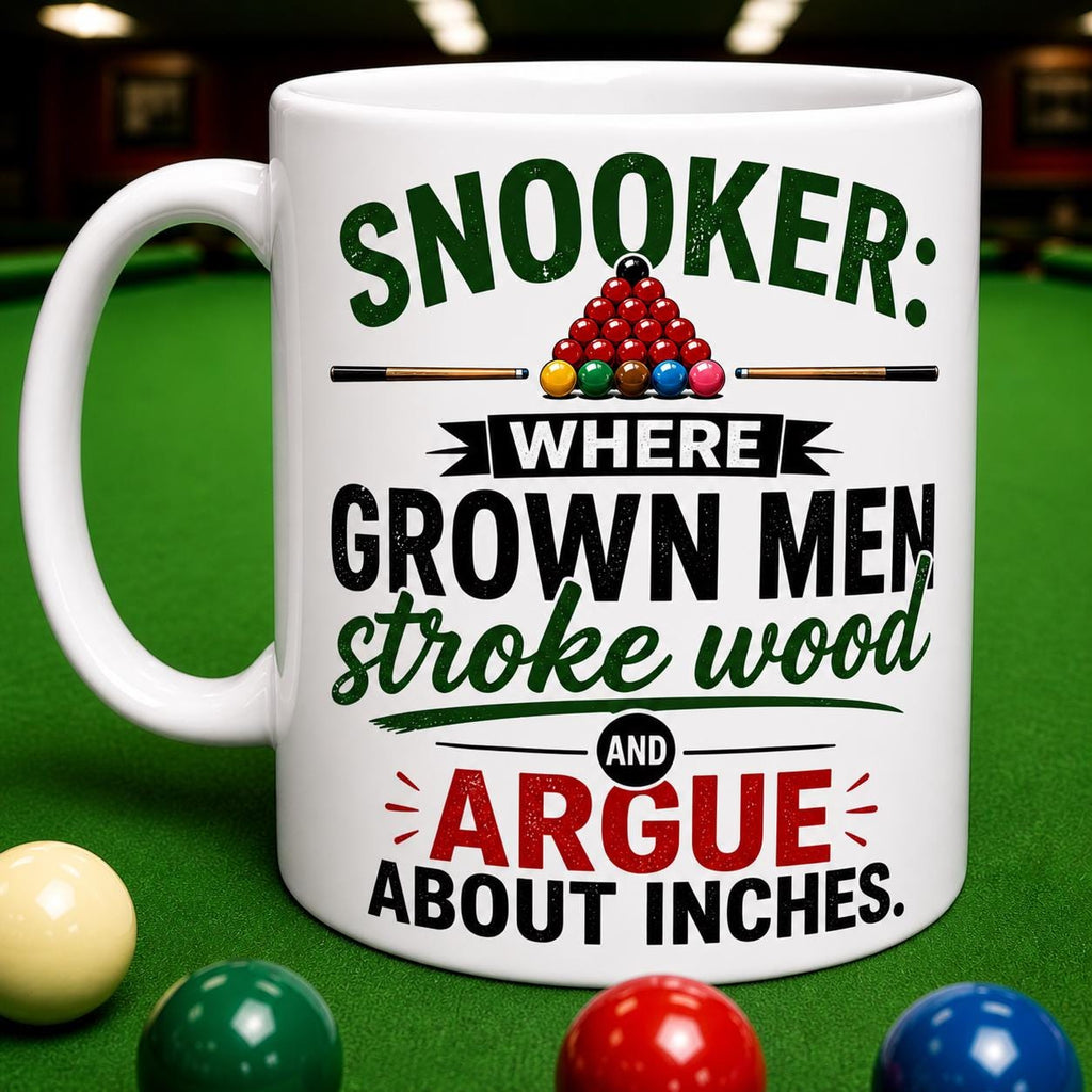 Personalised funny snooker mug, banter, sport, balls, snooker table, 11oz