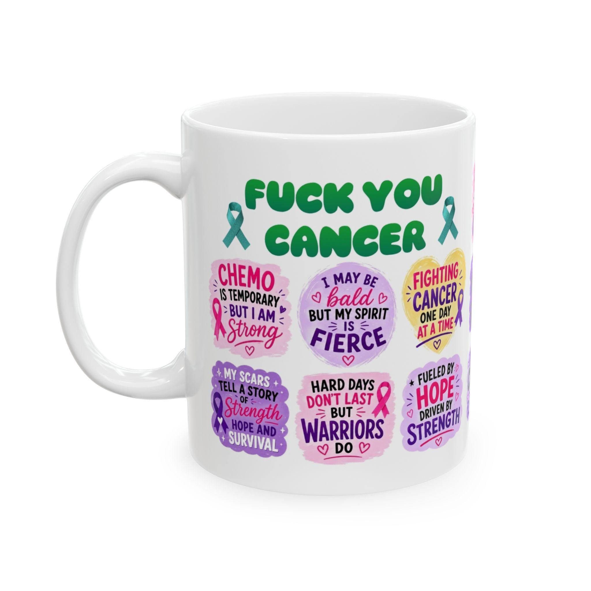 Fuck You Cancer Mug | Chemo Warrior Gift | Survivor Mug | Funny Support Gift | Strong Fighter Coffee Cup 11oz