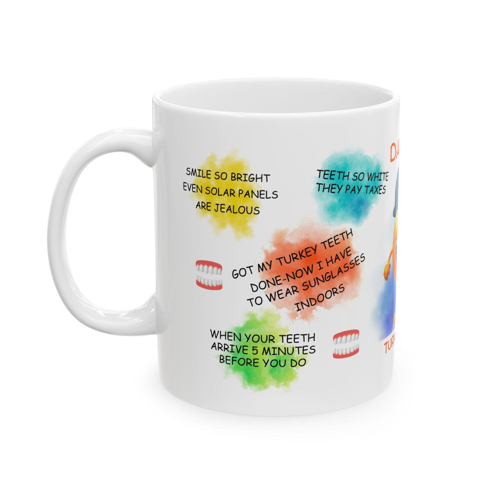 Personalised Turkey Teeth Jokes Mug, Funny Banter Gift