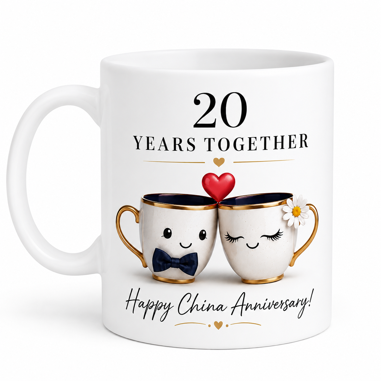 20 years anniversary mug, 11oz, China, romantic, lovely gift.