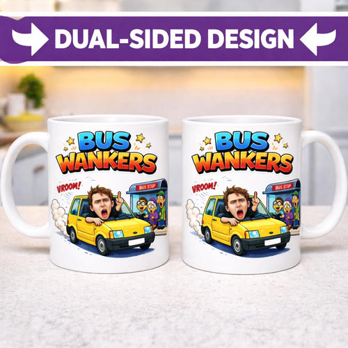 Funny Bus Wankers Mug Humour Joke 11oz Mug Ceramic