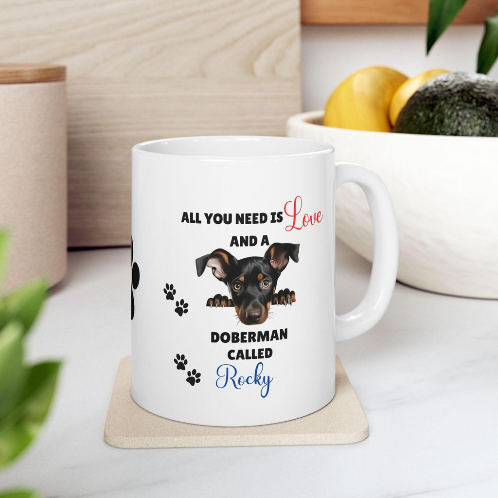 Personalised Doberman Mug: Dog Lover Gift