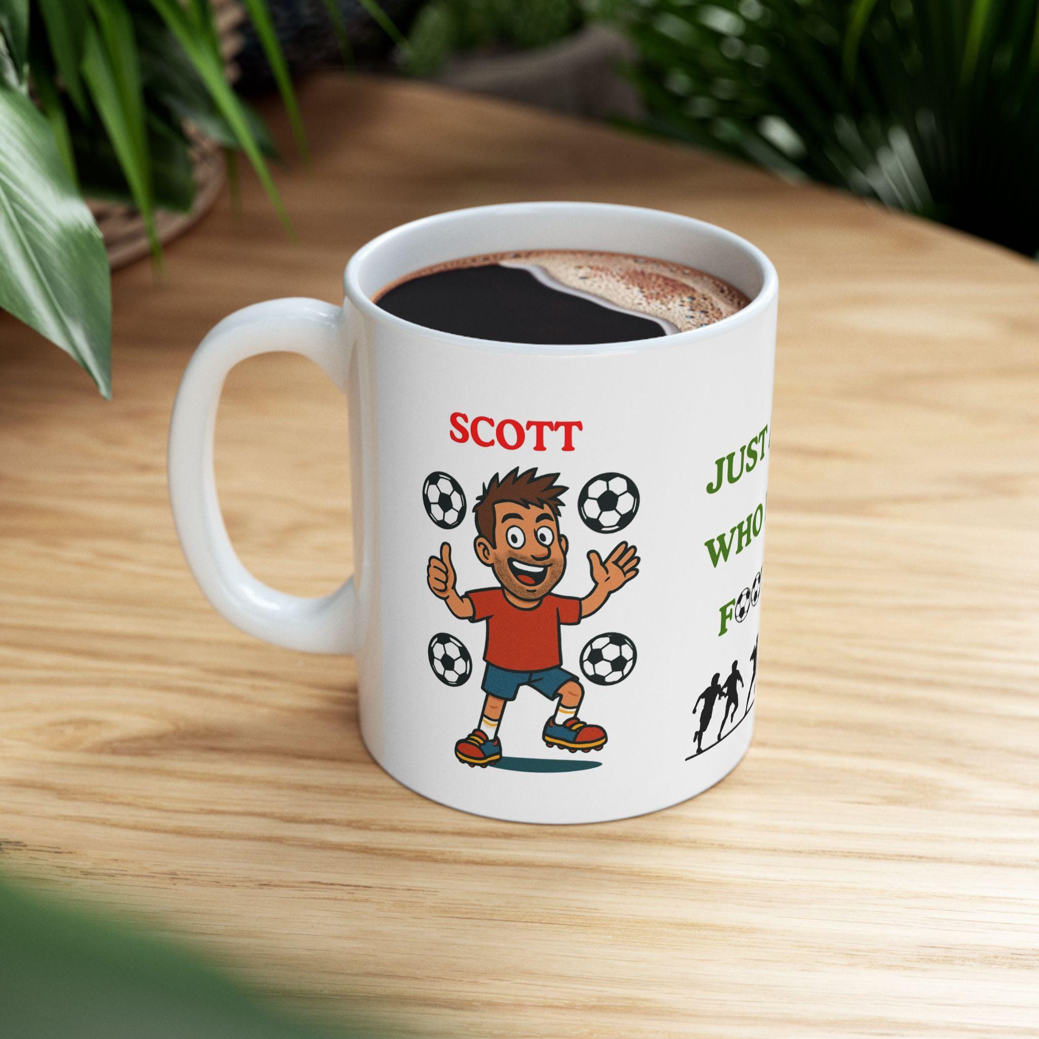 Just a man who loves Football, mug, personalised, fun, football