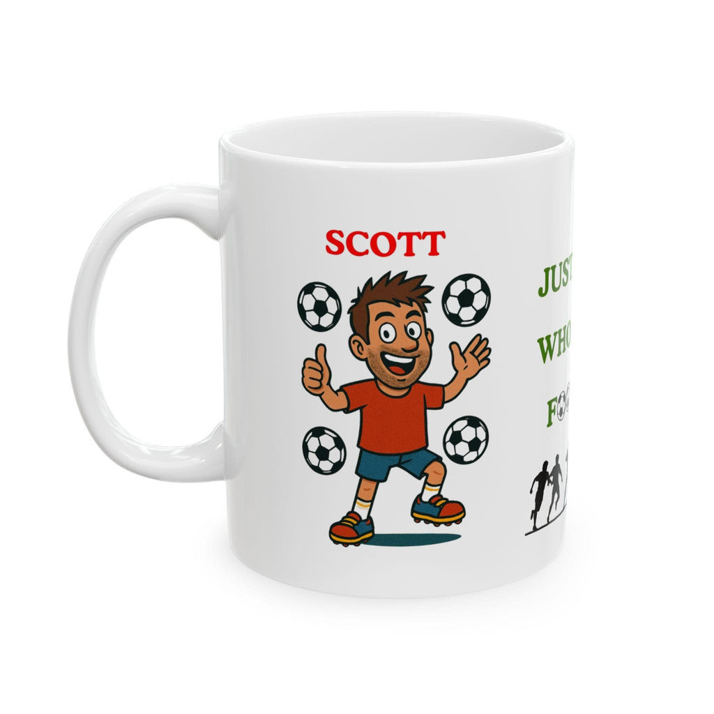 Just a man who loves Football, mug, personalised, fun, football