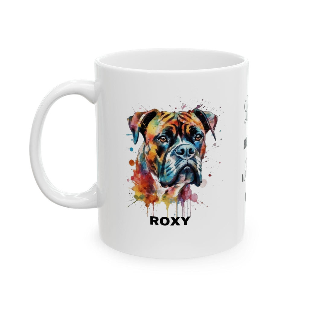 Personalised Boxer Dog Mug: Watercolor Pet Portrait Gift