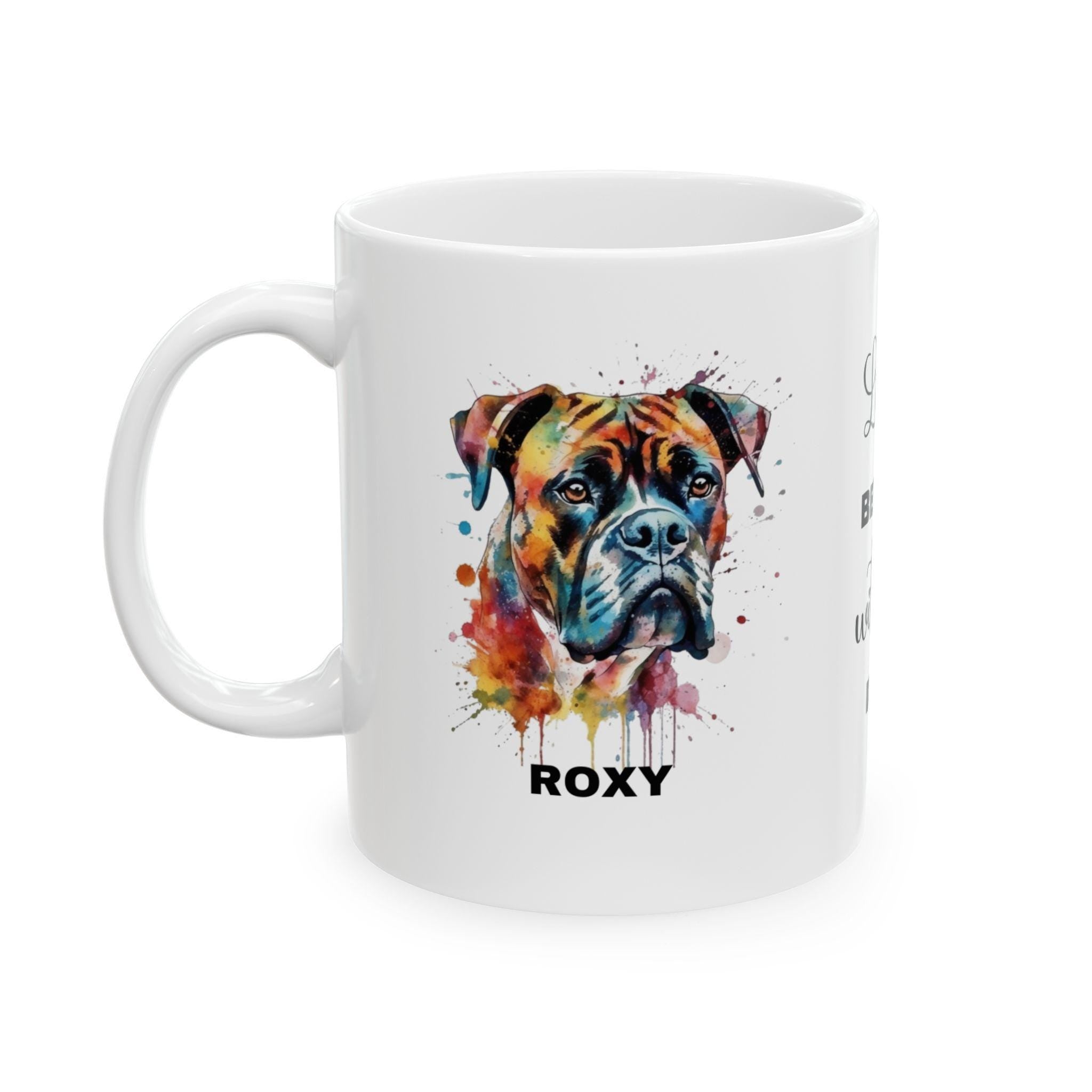 Personalised Boxer Dog Mug: Watercolor Pet Portrait Gift