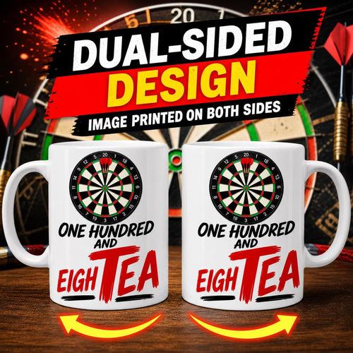Funny Darts mug, one hundred and eigh TEA, personalised, fun mug, 11oz Ceramic