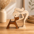 Woman and dog, Wooden sculpture, Hand made,  Craftmanship, Animal, Dog, Unique