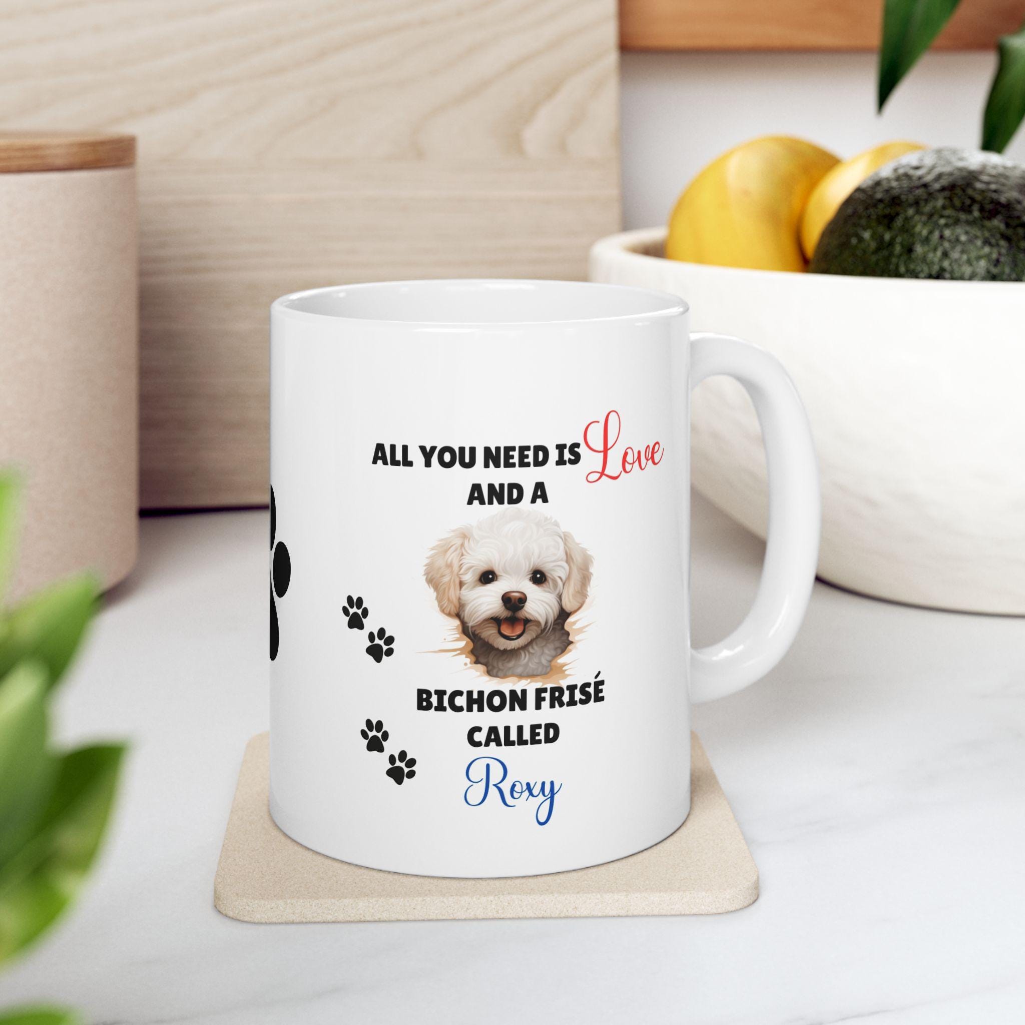 Personalised Bichon Frise Mug: Dog Lover Gift