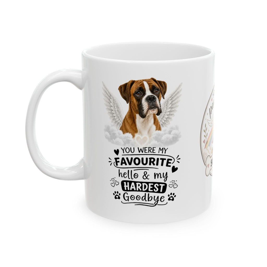 Personalised Boxer Memorial Mug Personalised, Pet Loss Gift, Dog Remembrance Mug, Favourite Hello Hardest Goodbye 11oz
