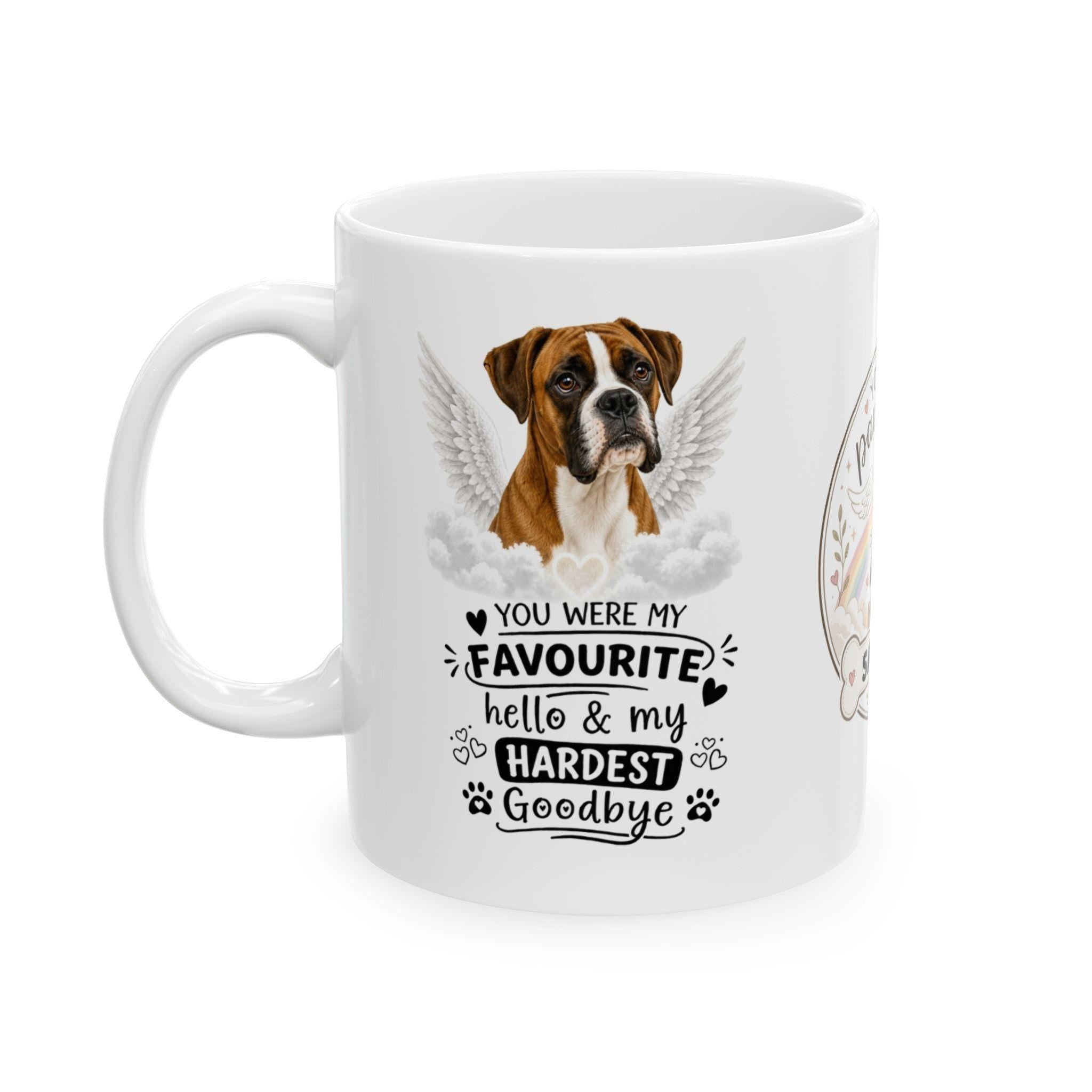 Personalised Boxer Memorial Mug Personalised, Pet Loss Gift, Dog Remembrance Mug, Favourite Hello Hardest Goodbye 11oz