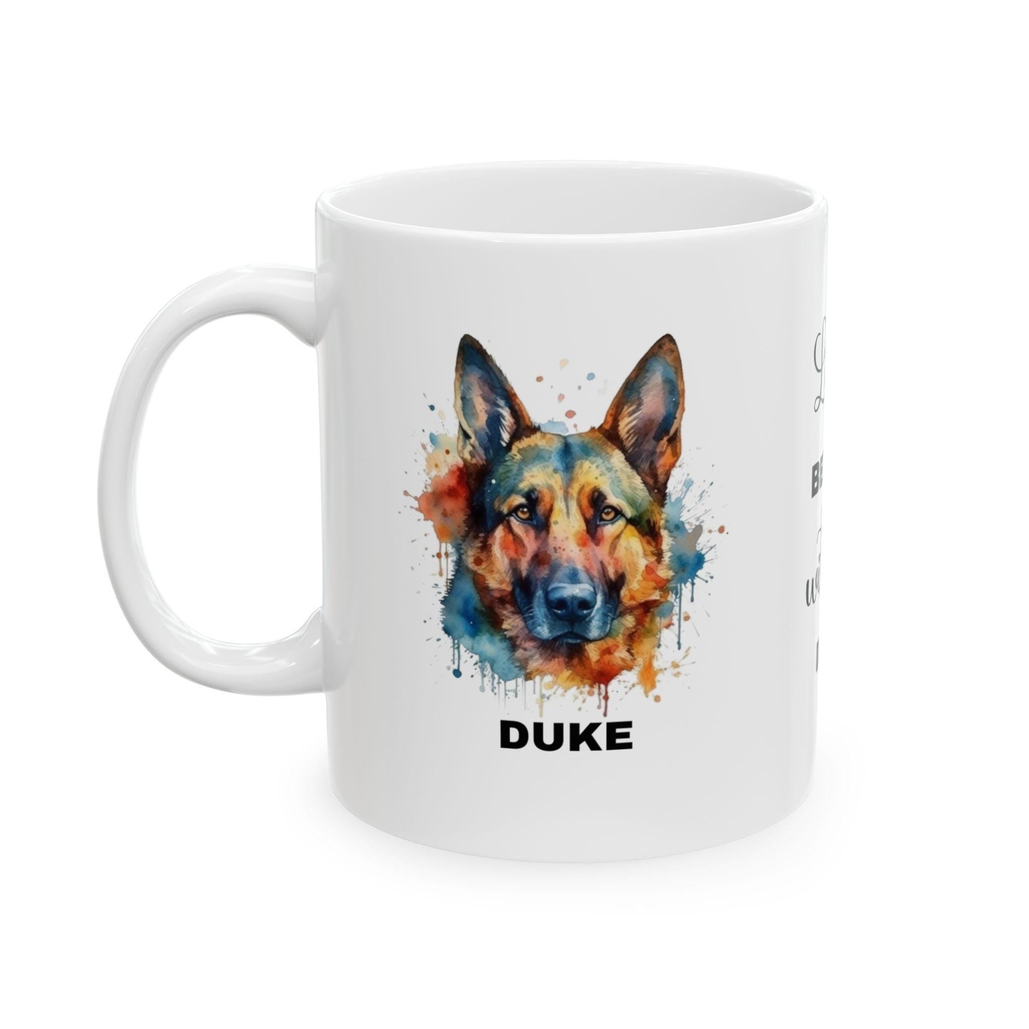 Personalised German Shepherd Mug: Watercolor Dog Lover Gift