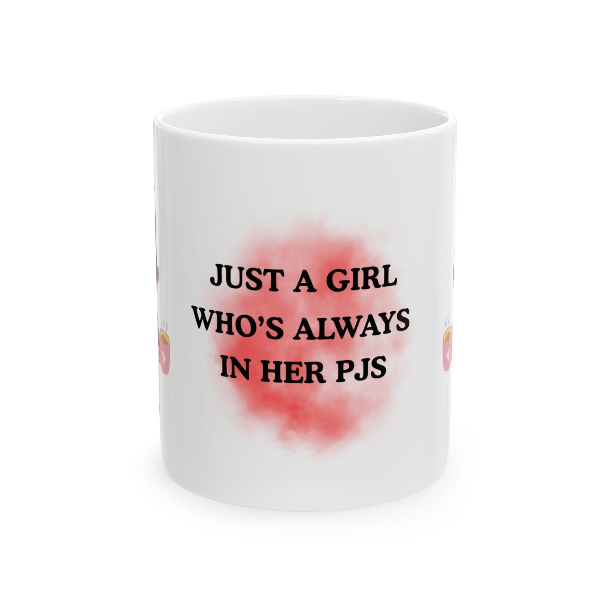 Just a girl who's always in her pjs, personalised, gift, nightwear.