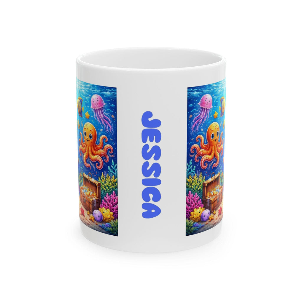 Personalised Children's Under The Sea, Sea Life Mug, 11oz Ceramic, Boy, Girl, Colourful, Ocean