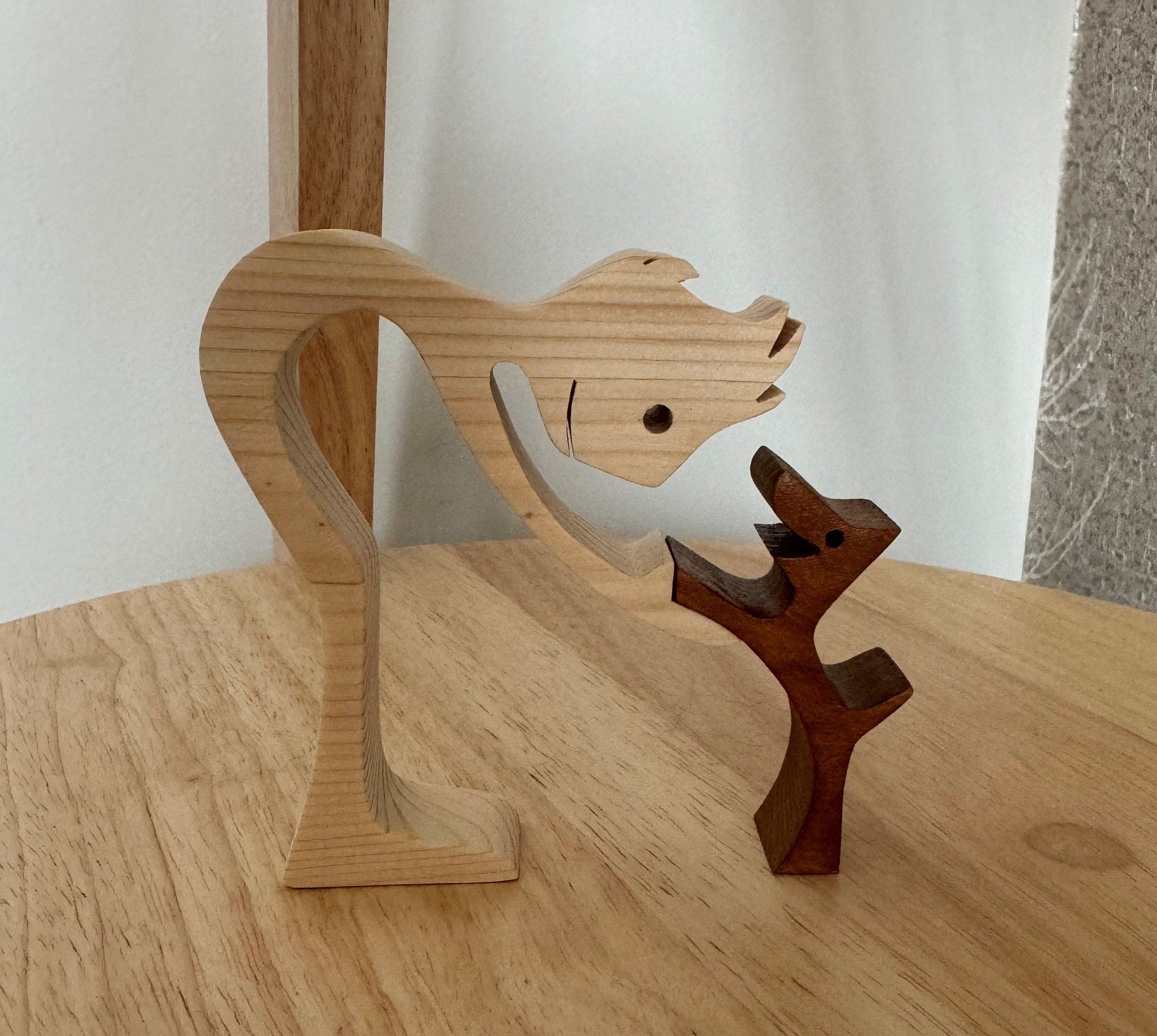 Man and dog, Wooden sculpture, Hand made,  Craftmanship, Animal, Dog, Unique