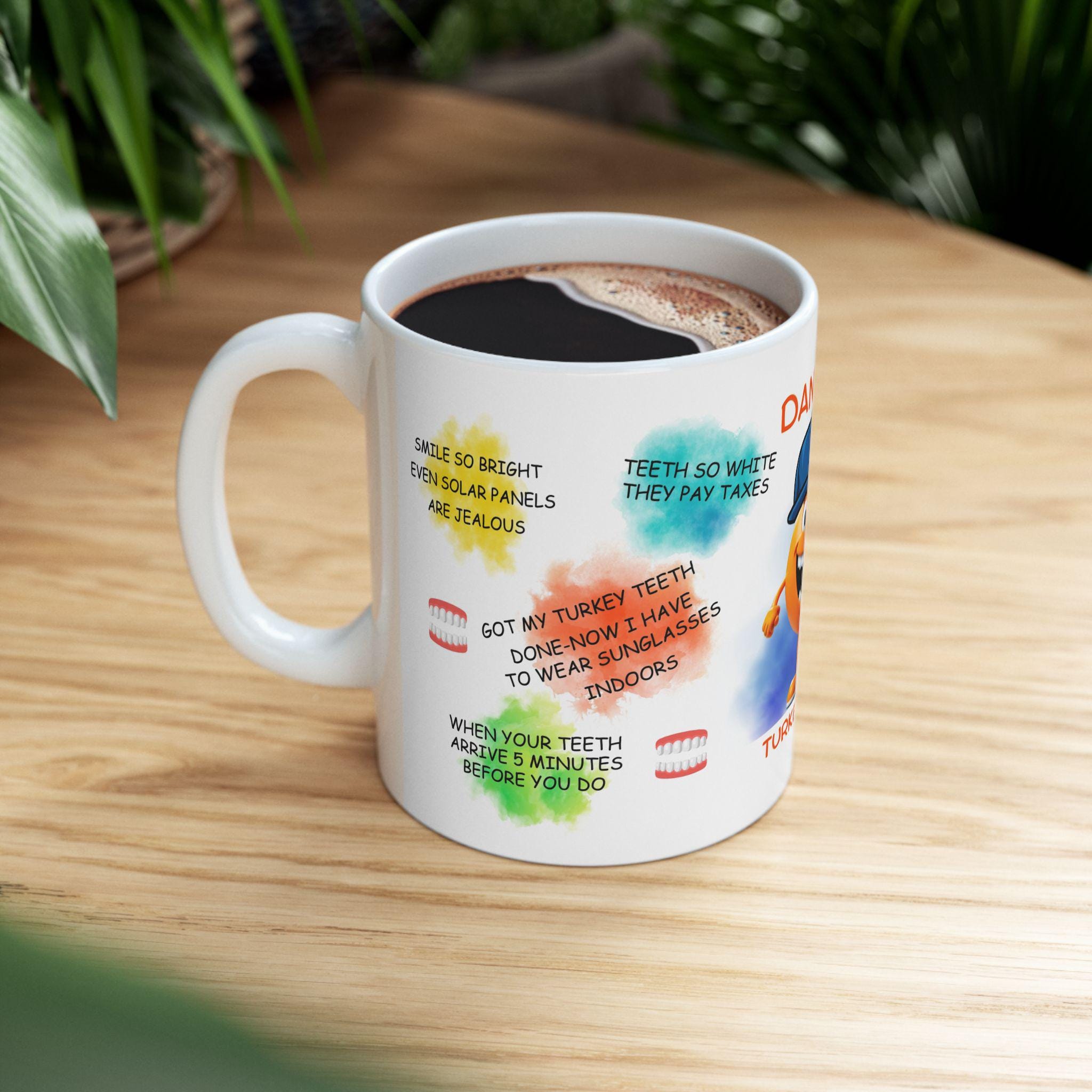 Personalised Turkey Teeth Jokes Mug, Funny Banter Gift