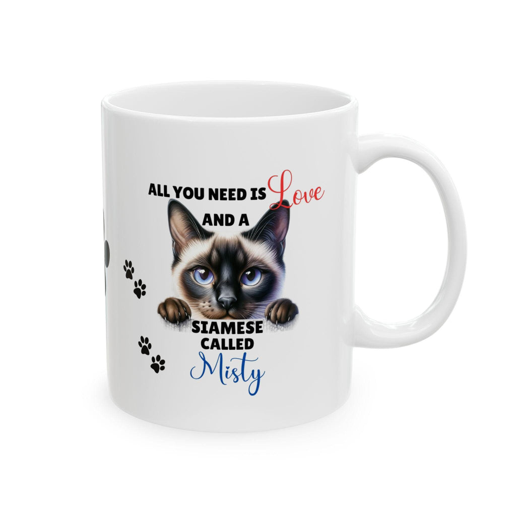 Personalised Siamese Cat Mug, Cat Lover Gift
