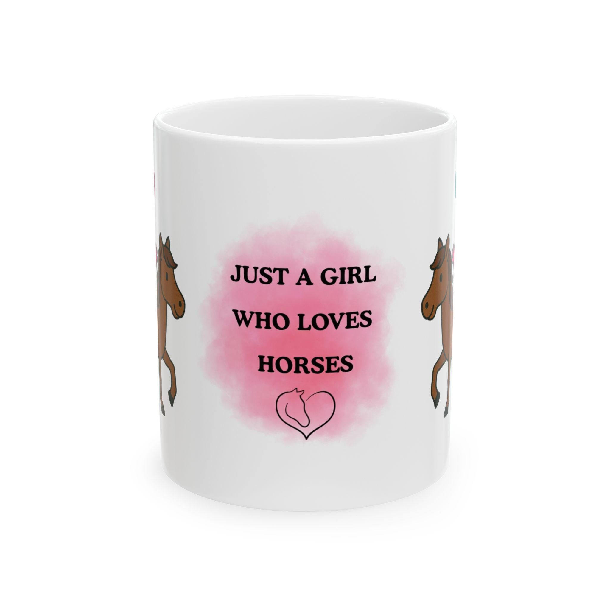 Personalised Horse Lover Mug, Girl Riding Horse Illustration