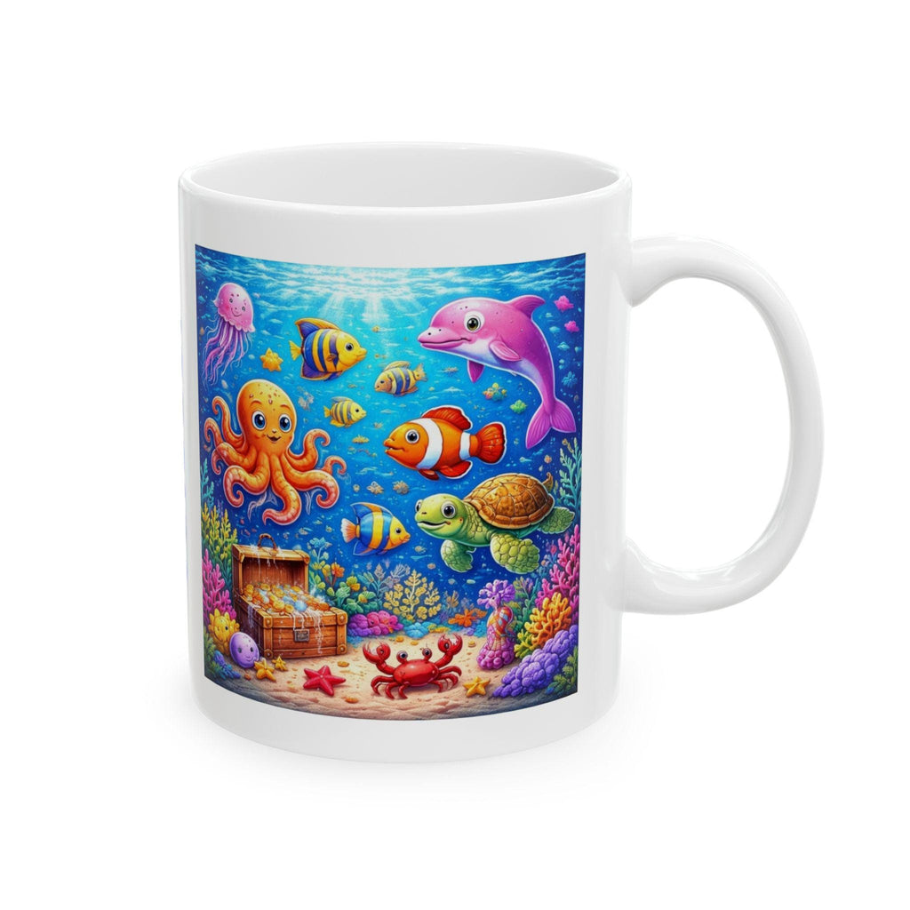 Personalised Children's Under The Sea, Sea Life Mug, 11oz Ceramic, Boy, Girl, Colourful, Ocean