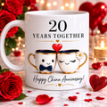 20 years anniversary mug, 11oz, China, romantic, lovely gift.