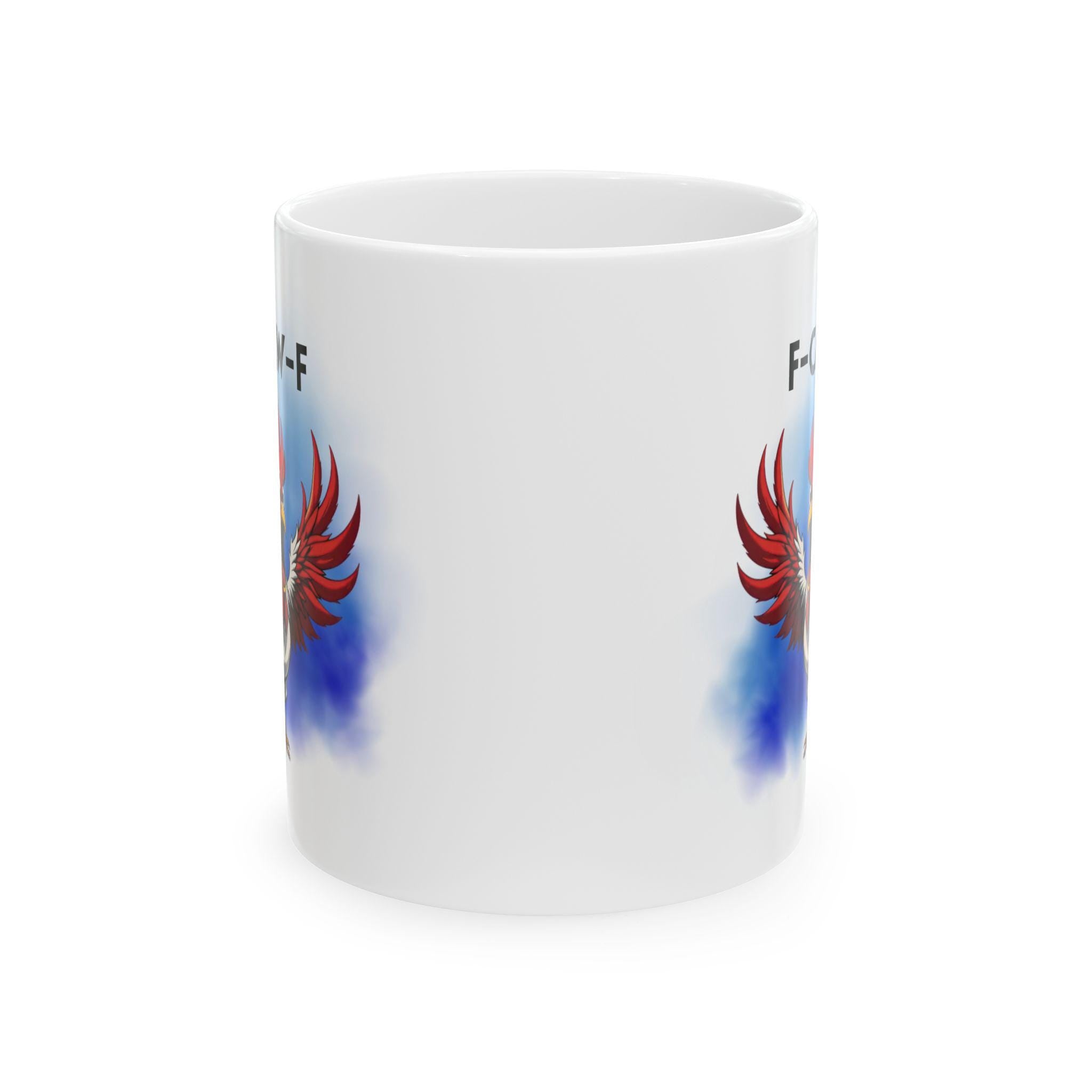 F-CAW-F, funny rooster mug, gift, Christmas, Birthday, banter, jokes