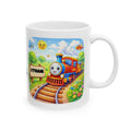 Personalised Children's Train Mug, 11oz Ceramic, Boy, Girl, Colourful