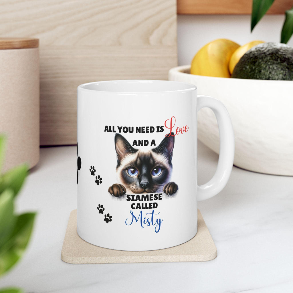 Personalised Siamese Cat Mug, Cat Lover Gift