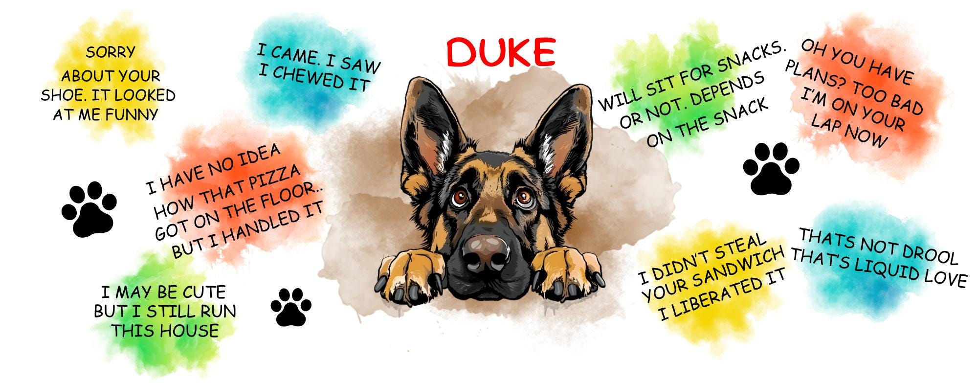 German Shepherd personalised funny dog quote Mug, Dog Lover Gift