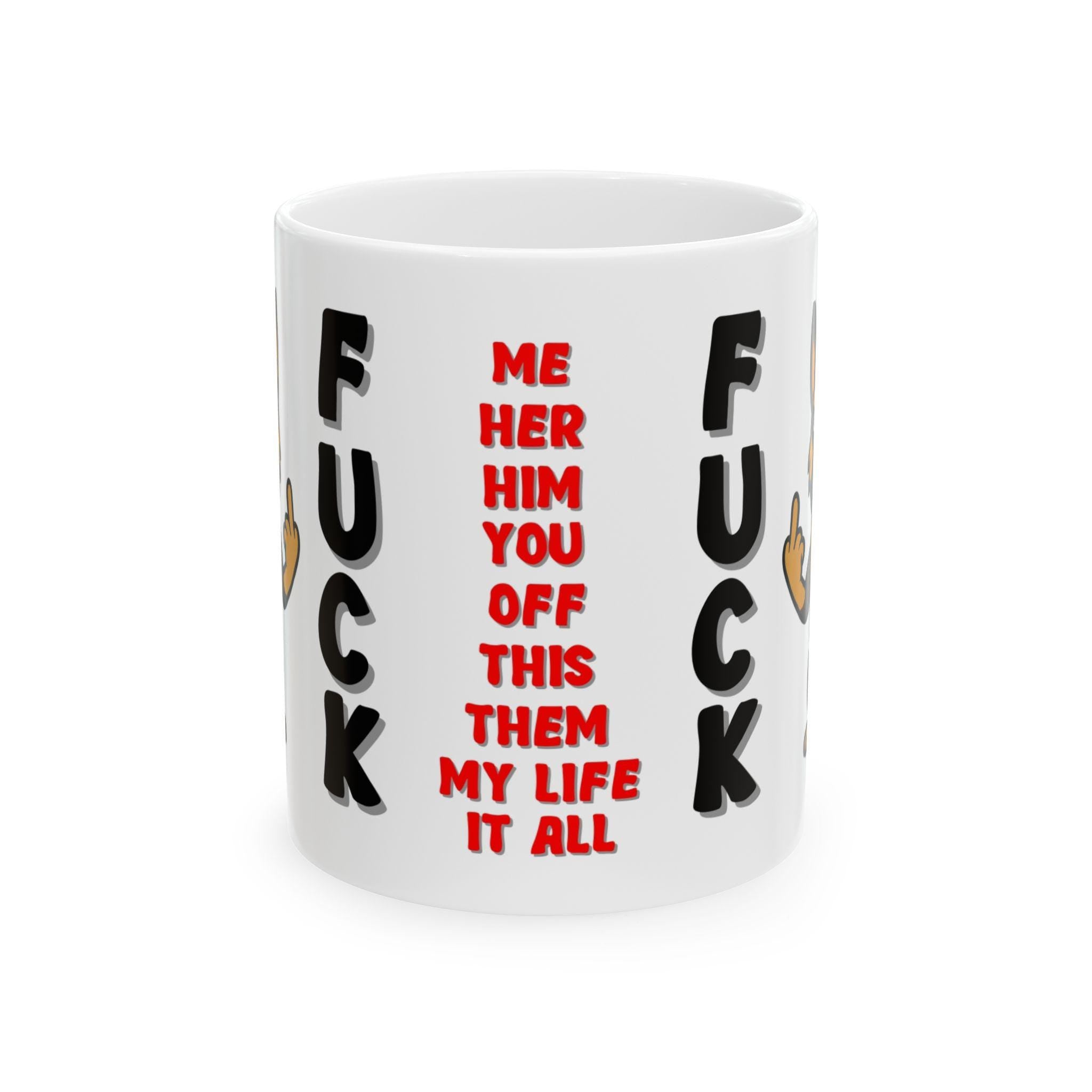 German shepherd fuck you mug. funny, angry mood, gift.