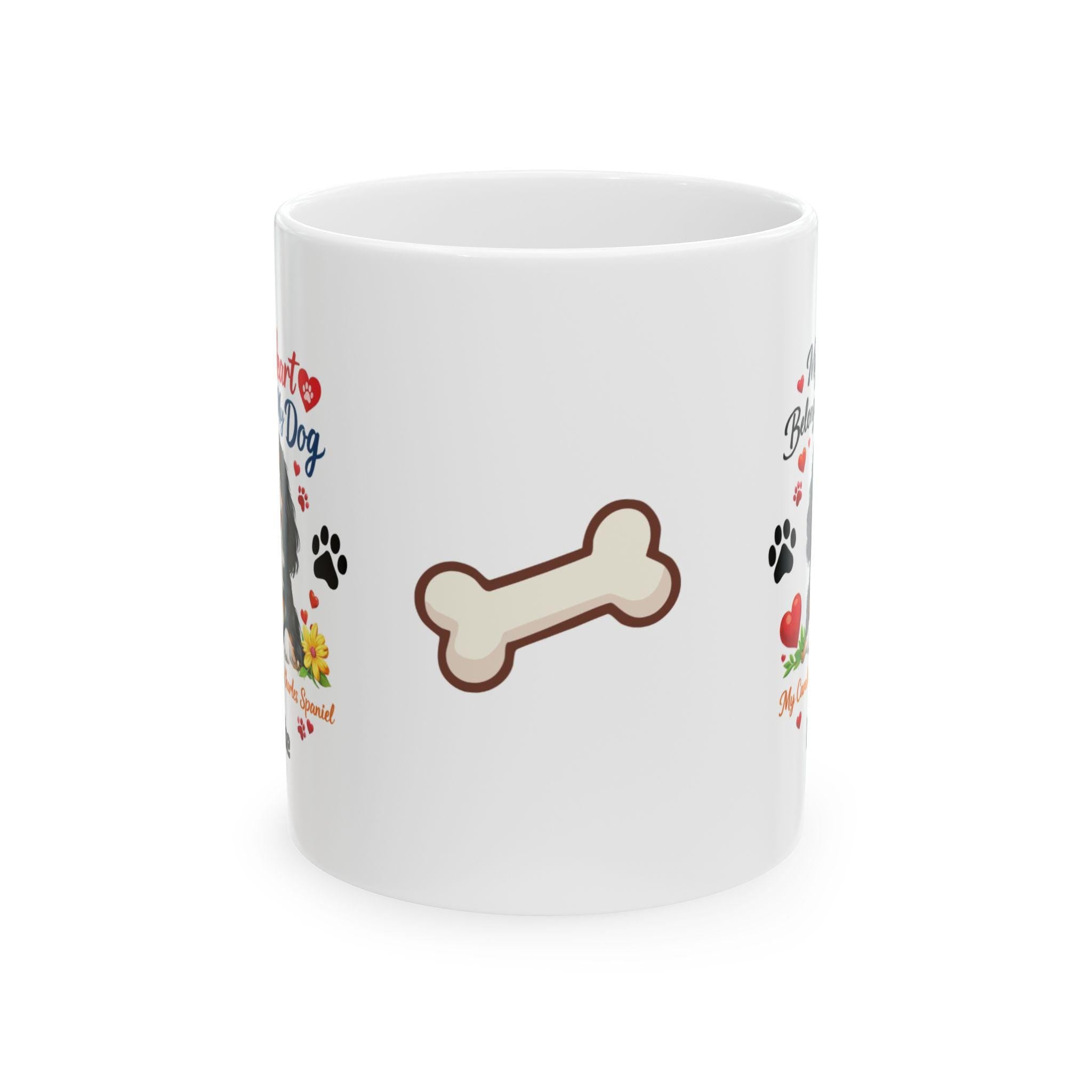 Cavalier King Charles spaniel dog mug, personalised