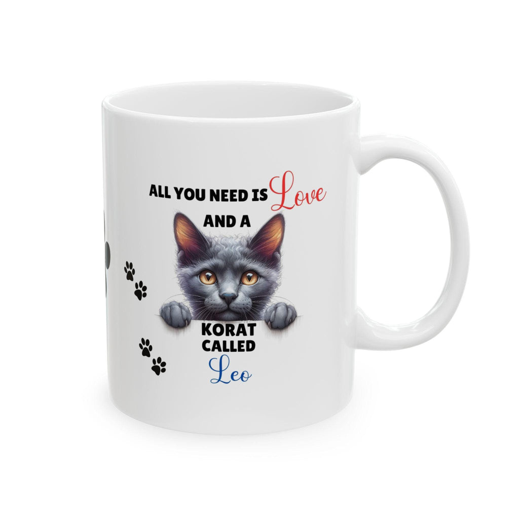 Personalised Korat Cat Mug, Cute Cat Lover Gift