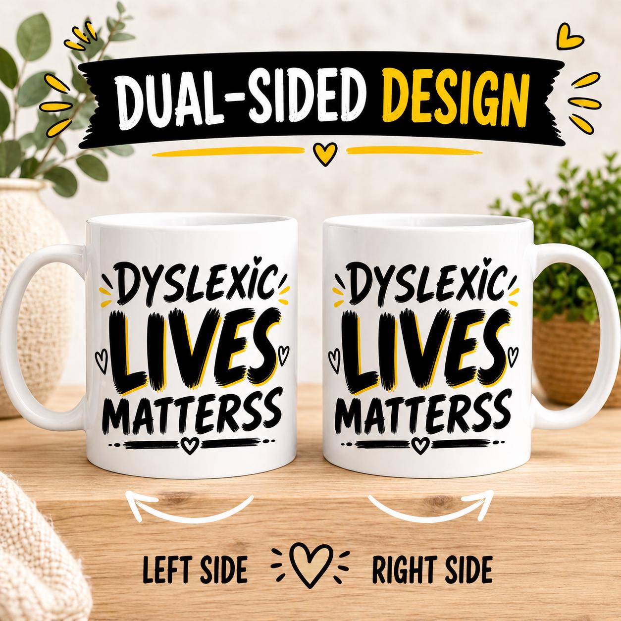 Funny Dyslexic Lives Mattress Mug, Humour Novelty Joke Cup, Work, Workplace, Office, Present, 11oz Ceramic