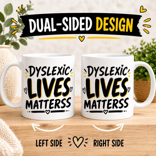 Funny Dyslexic Lives Mattress Mug, Humour Novelty Joke Cup, Work, Workplace, Office, Present, 11oz Ceramic