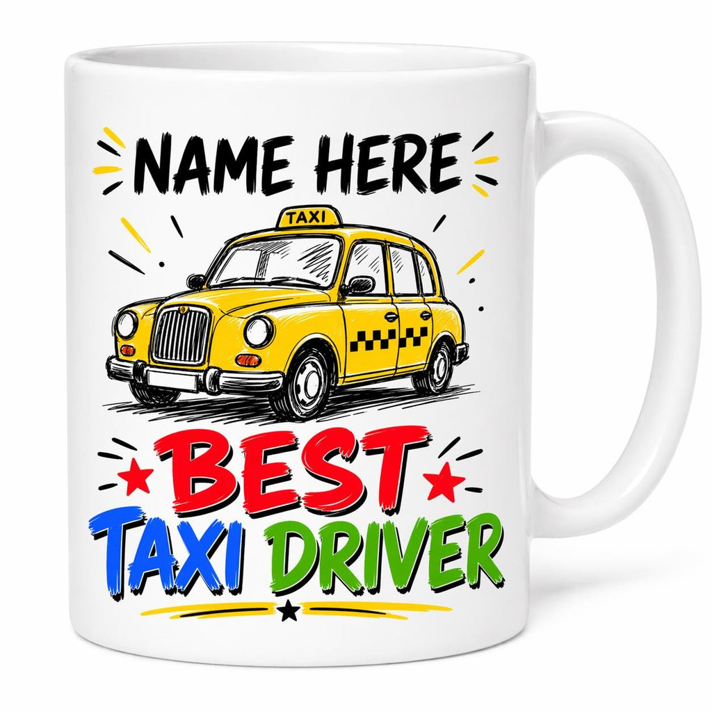 Mug, Taxi driver, Driver, Cab, Novelty, Gift, Work, Fun, Cup, Ceramic, Coffee, Cabby, personalised