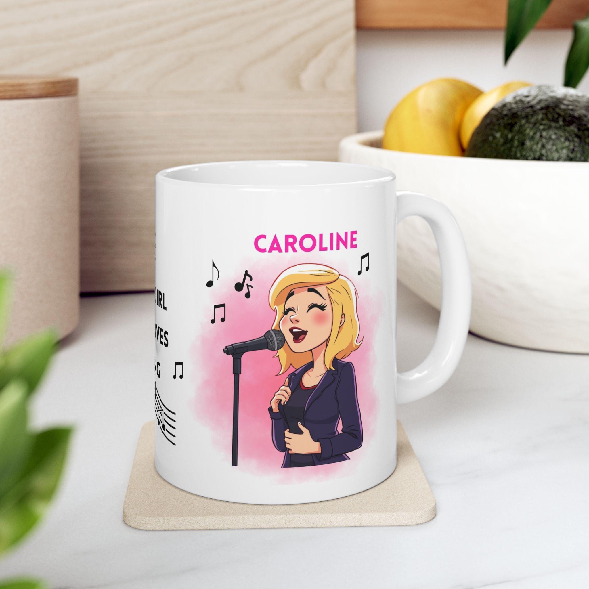 Just a girl who loves singing, personalised, singer, gift, 11oz mug