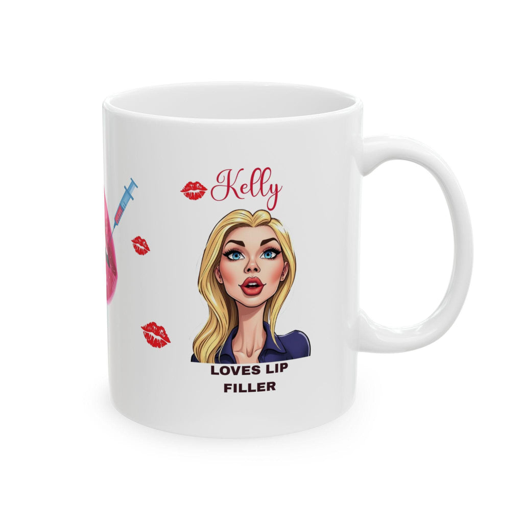 Personalised Loves Lip Filler Mug, Cosmetic Gift