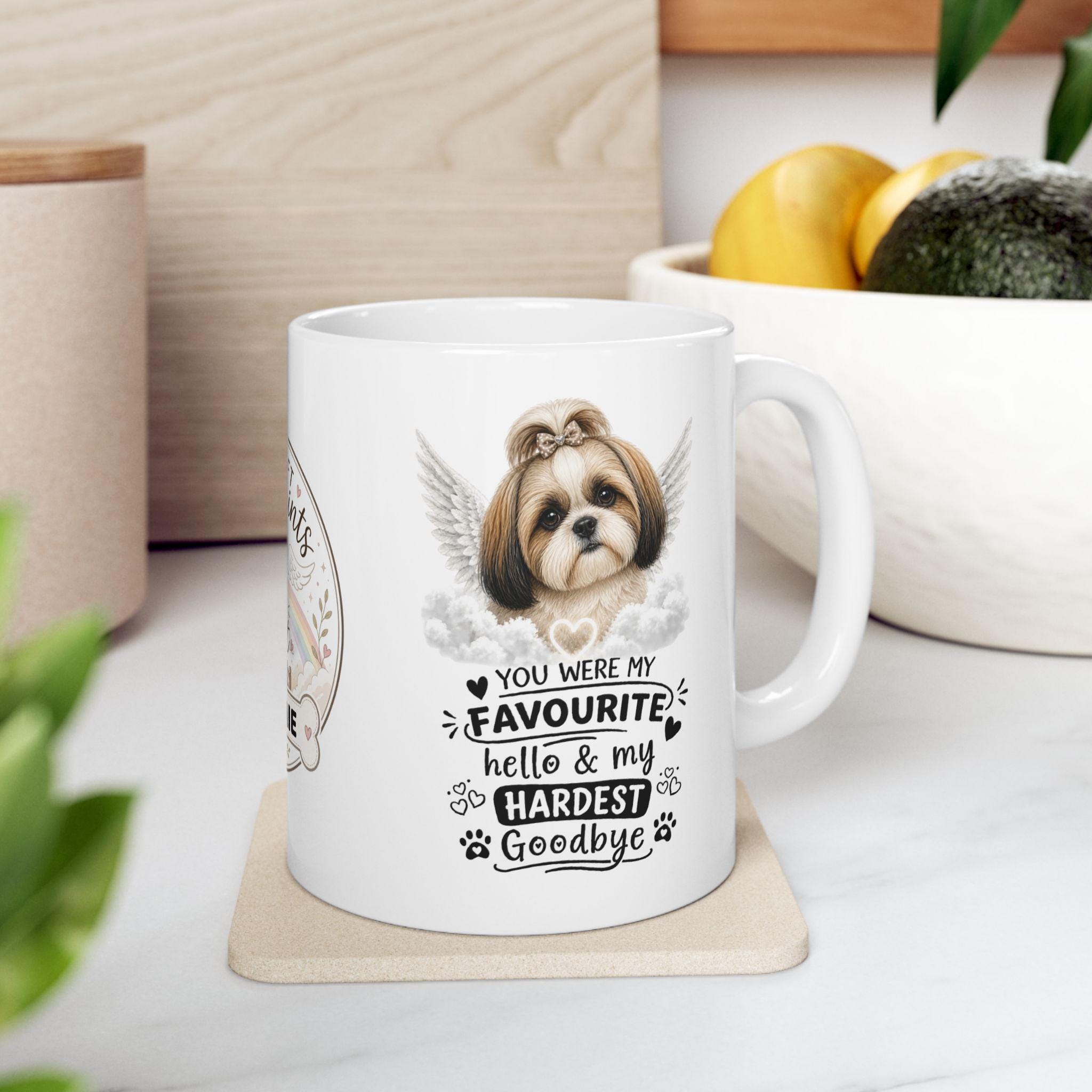 Personalised Shih Tzu Memorial Mug Personalised, Pet Loss Gift, Dog Remembrance Mug, Favourite Hello Hardest Goodbye 11oz