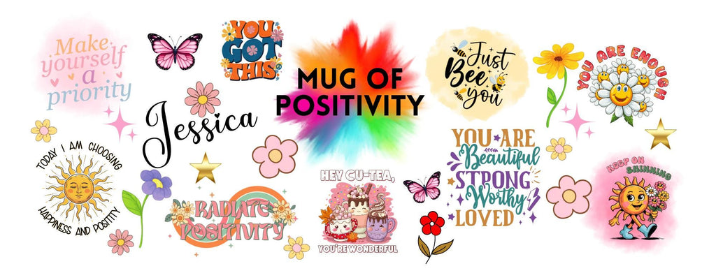 Personalised mug of positivity, you are enough, just be you, gift.