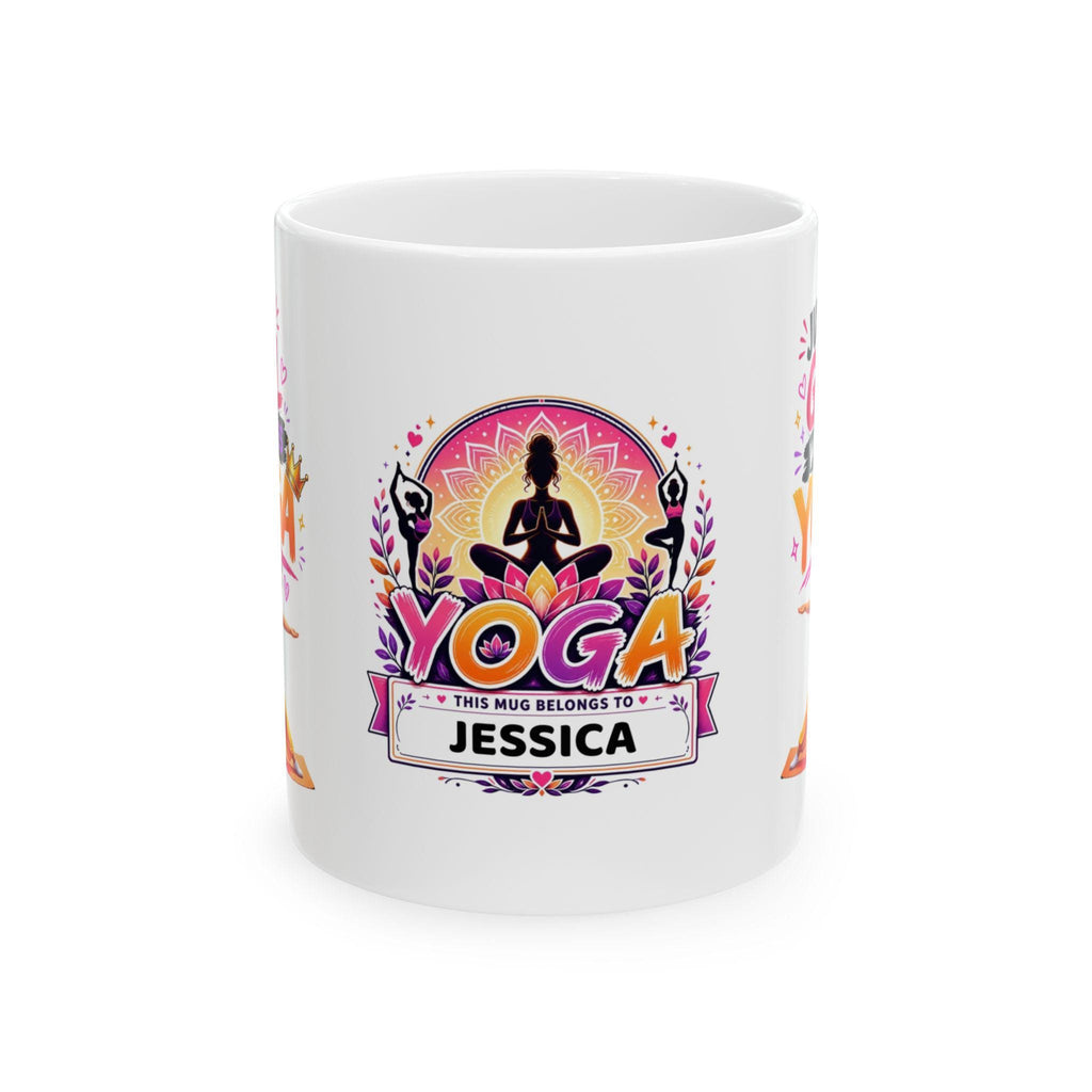 Personalised Just A Girl Who Loves Yoga, stress free, Gymnastics, Fitness Lover, She. her, 11oz Ceramic Cup