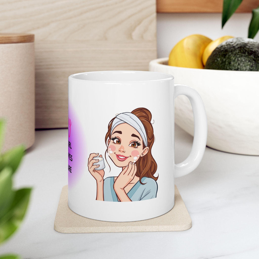 Personalised Skin Care Mug, Girl Who Loves Skincare, Gift