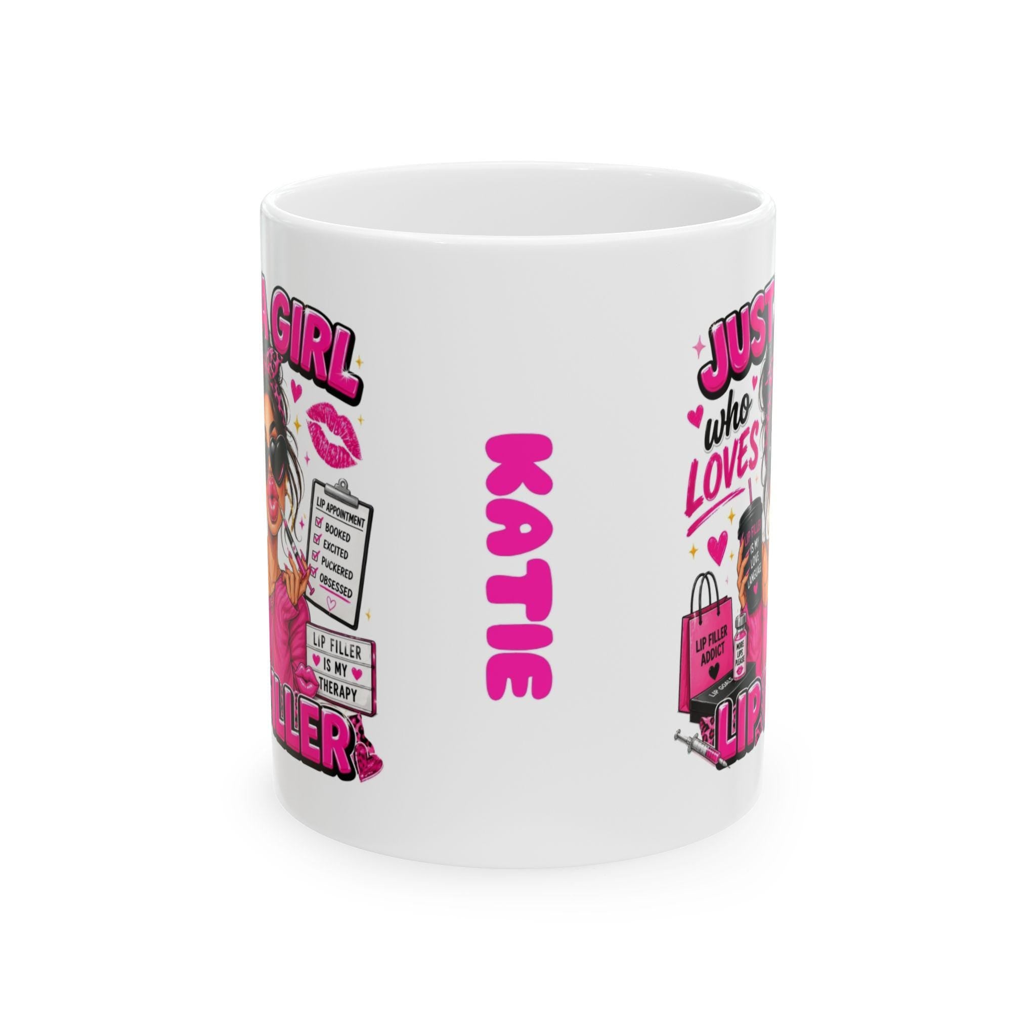Personalised Lip Filler Mug, Girl Gift