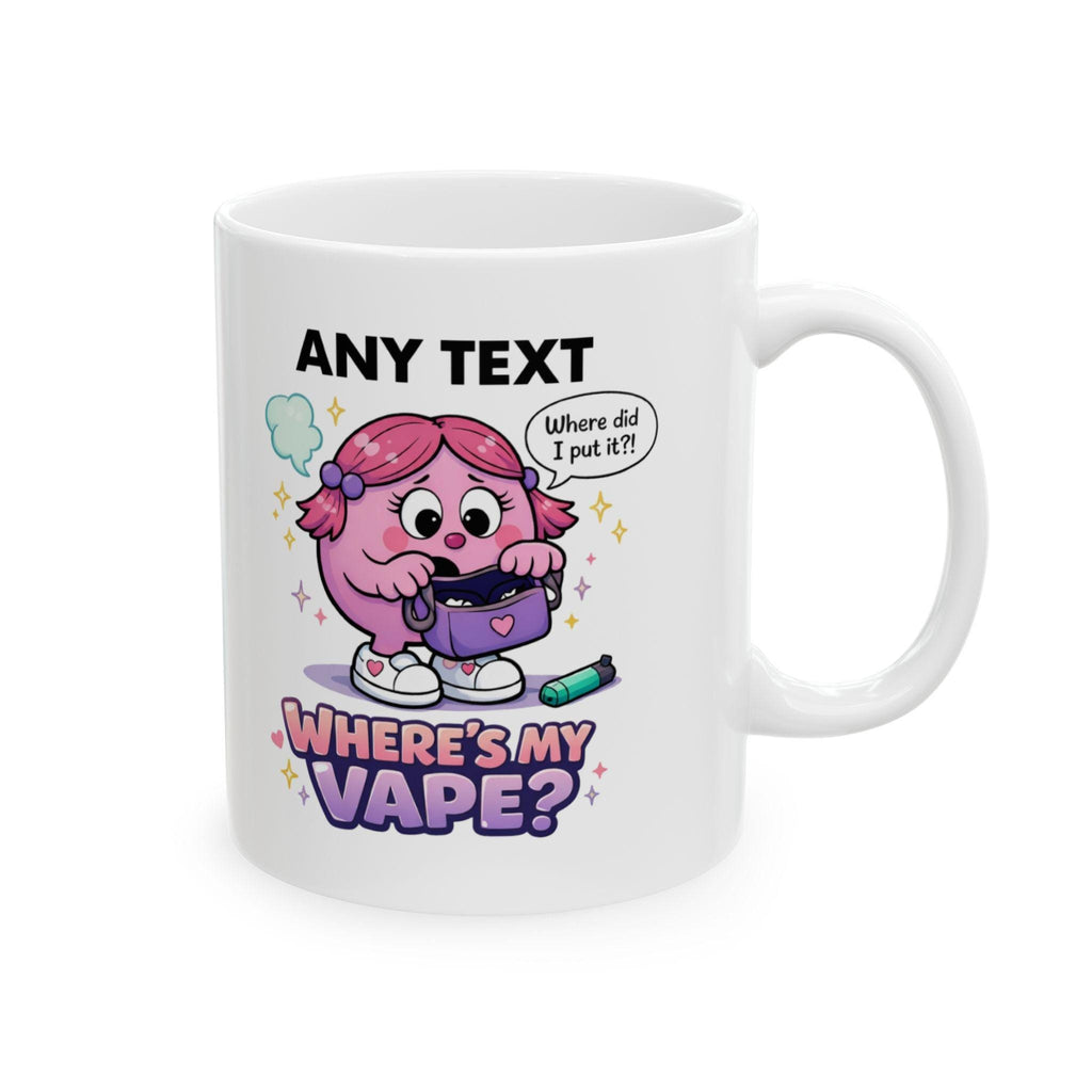 Personalised 'Where's My Vape' Mug, Funny Novelty Gift