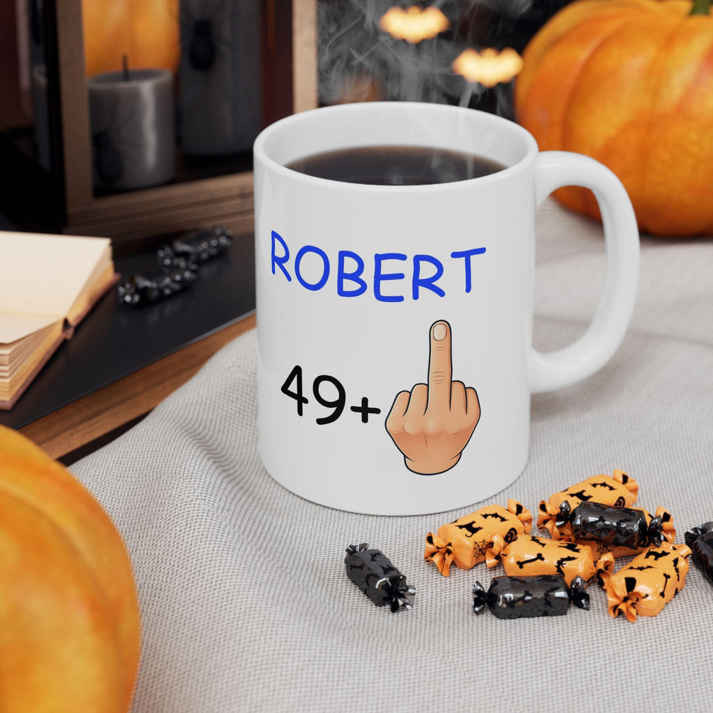 Personalised Funny Birthday Mug, 49+1 or 59+1, Ceramic 11oz