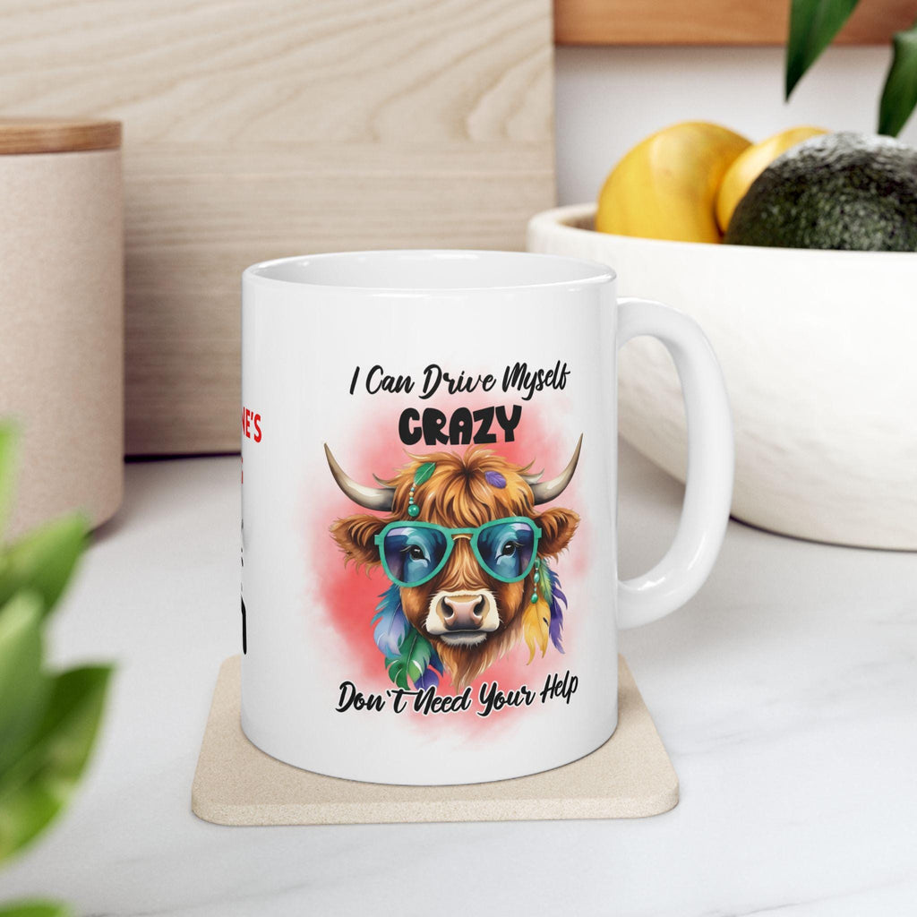 Personalised Highland Cow Mug, Sarcastic Gift