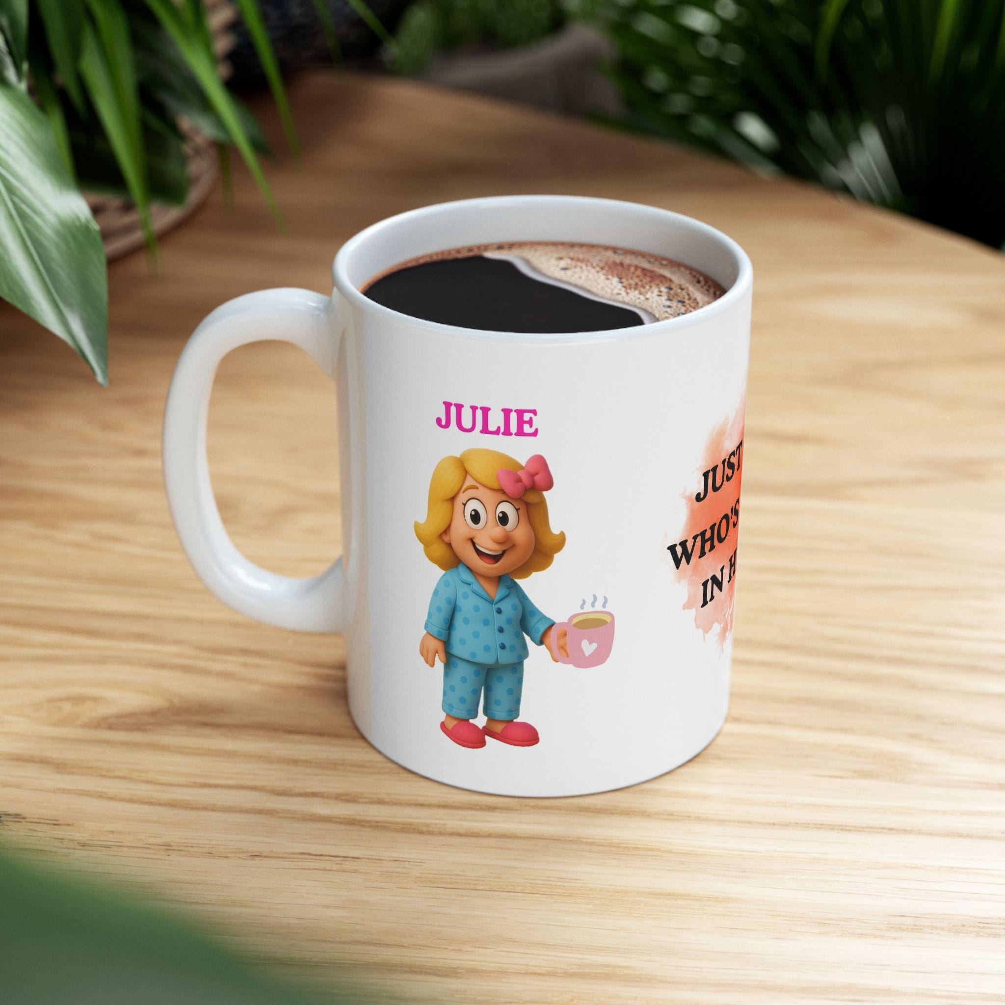Just a girl who's always in her pjs, personalised, gift, nightwear.