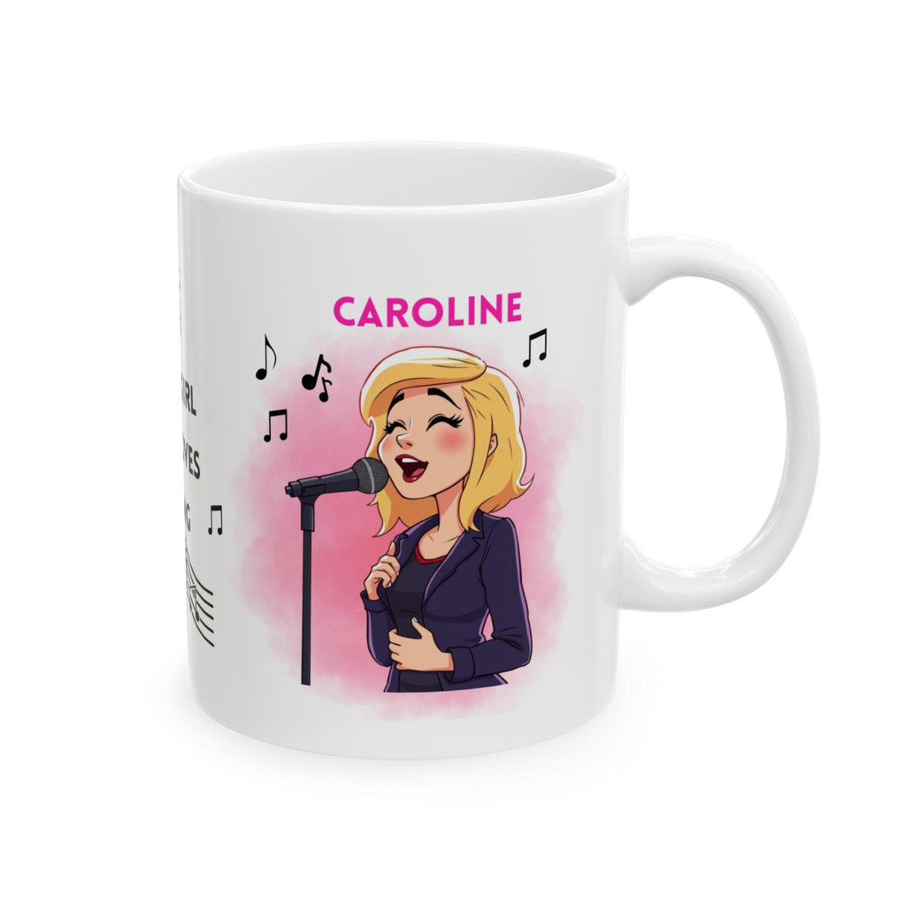 Just a girl who loves singing, personalised, singer, gift, 11oz mug