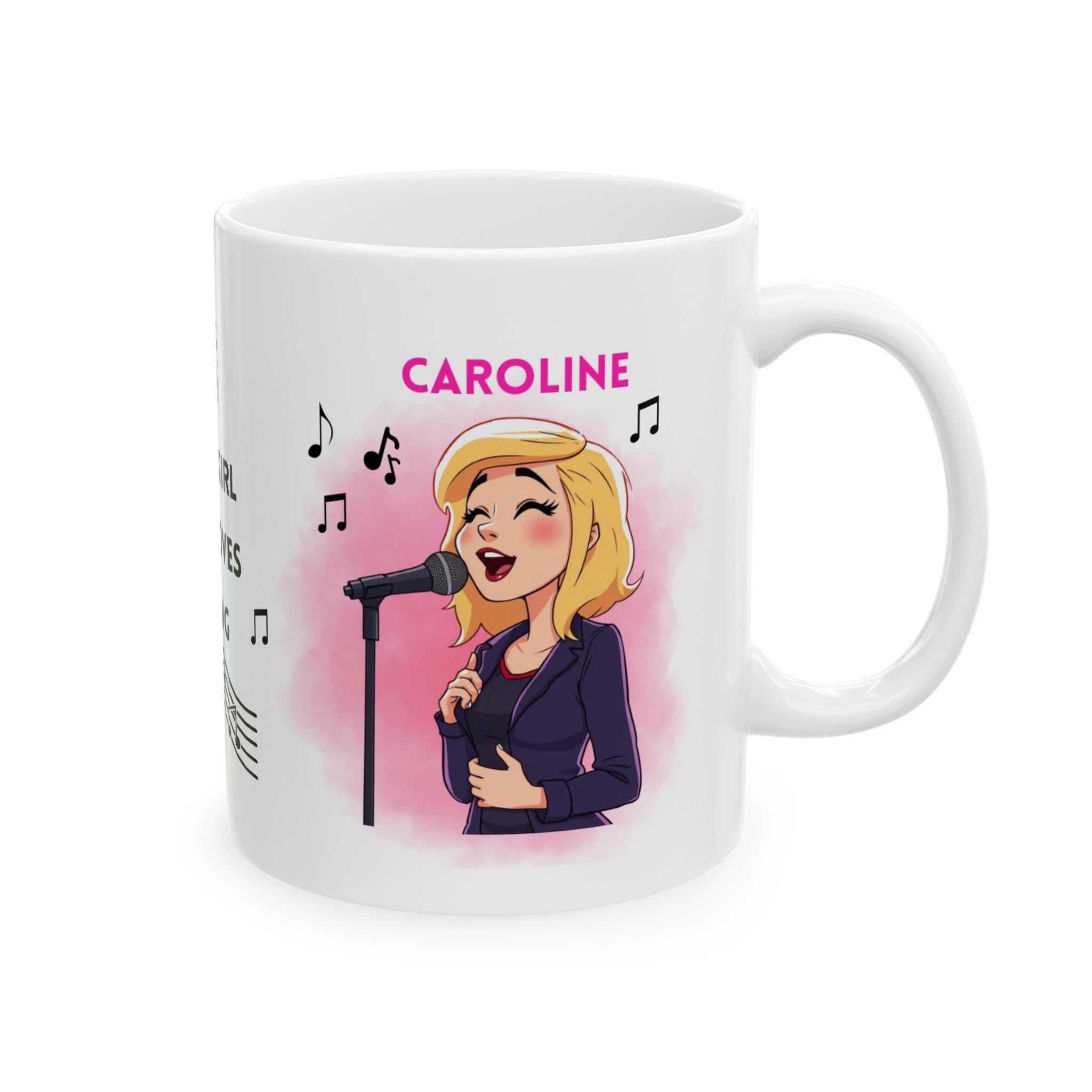 Just a girl who loves singing, personalised, singer, gift, 11oz mug